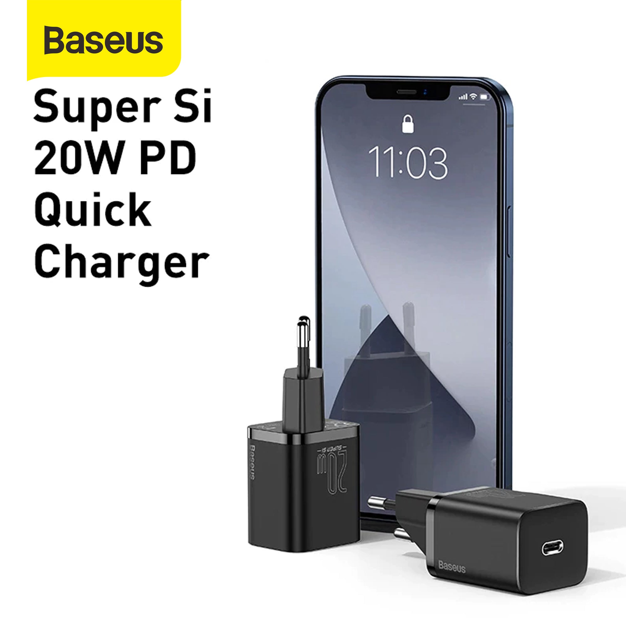 Baseus Kepala Charger Super Si Quick Charger Type C PD 20W iPhone 12 - Baseus Indonesia