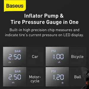 Baseus Super Mini Inflator Air Pump Pompa Ban Portable Mobil Elektronik