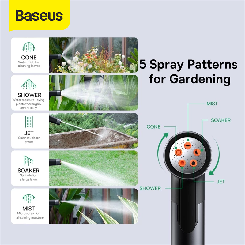 Baseus GF4 Watering Spray Gun Nozzle Garden Hose Selang Air Taman Mobil