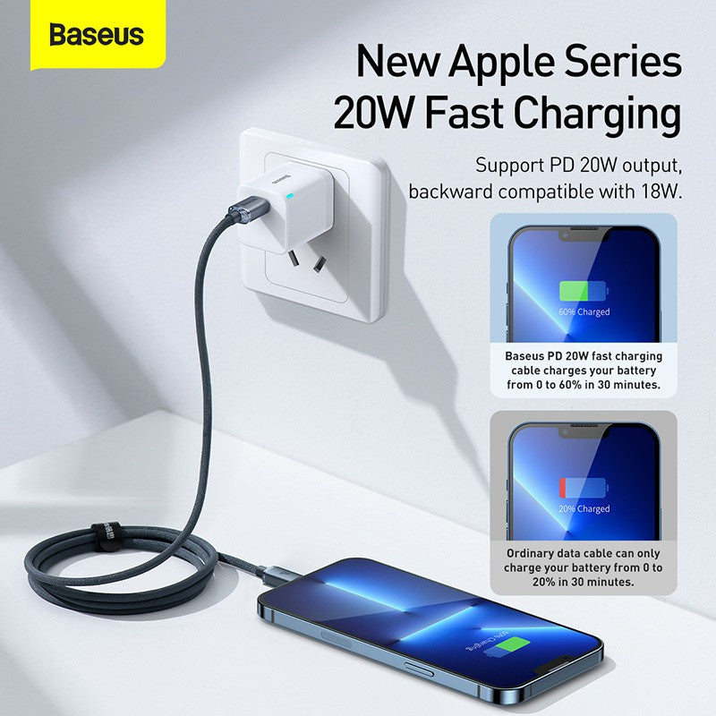 Baseus Crystal Shine Kabel Data iPhone Cable Type C to Lightning Fast Charging 20W