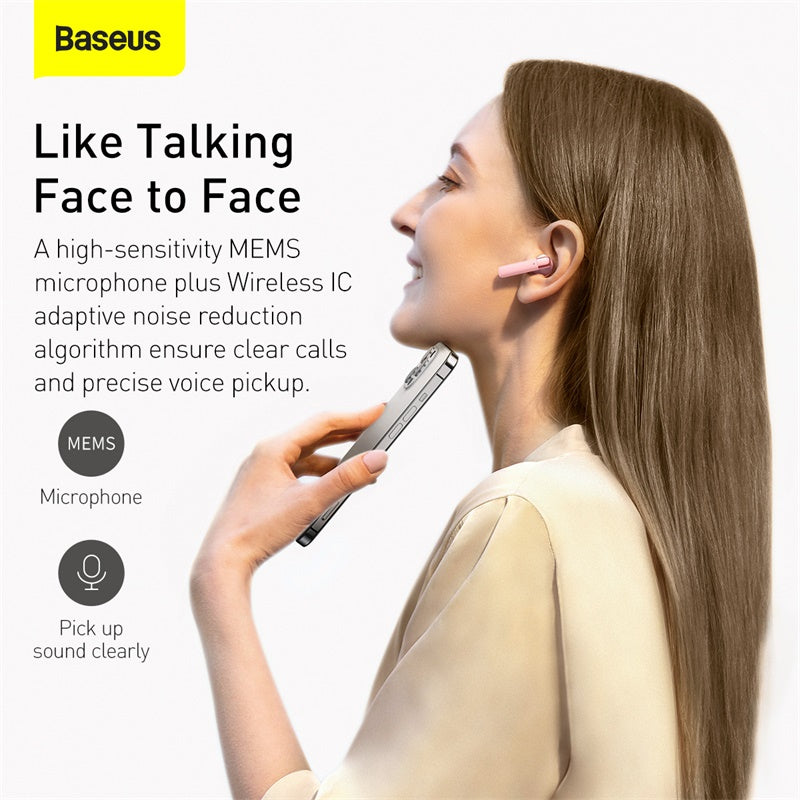 Baseus W2 True Wireless Bluetooth Earphone Earbuds TWS ENC Encok