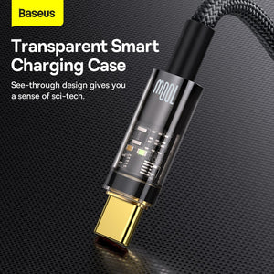 BASEUS KABEL DATA FAST CHARGING 100W AUTO OFF DISCONNECT USB TO TYPE C - 1 METER