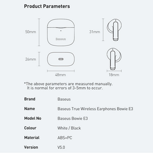 Baseus Bowie E3 True Wireless Bluetooth Earphone Earbuds