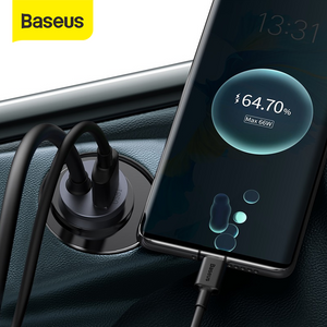 Baseus Car Charger Mobil 120W 4 Ports Type-C USB Fast Charging Adapter