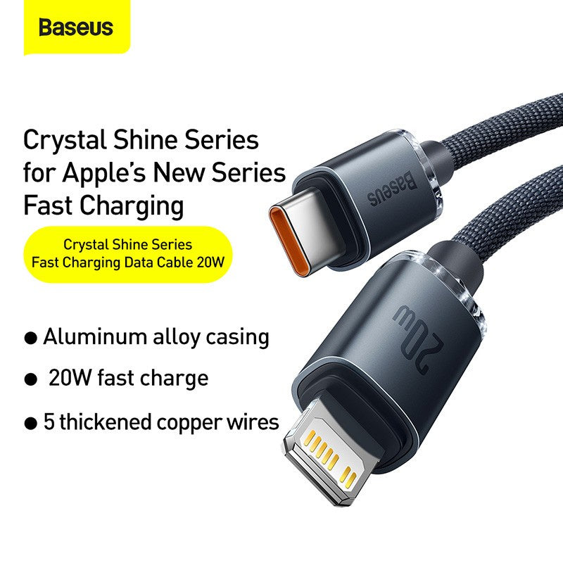 Baseus Crystal Shine Kabel Data iPhone Cable Type C to Lightning Fast Charging 20W