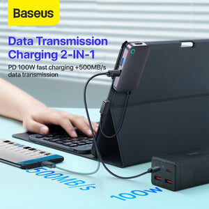 Baseus Padsafe USB Type C HUB to HDMI 4K USB3.0+SDTF 100W 6IN1 Fast Charging